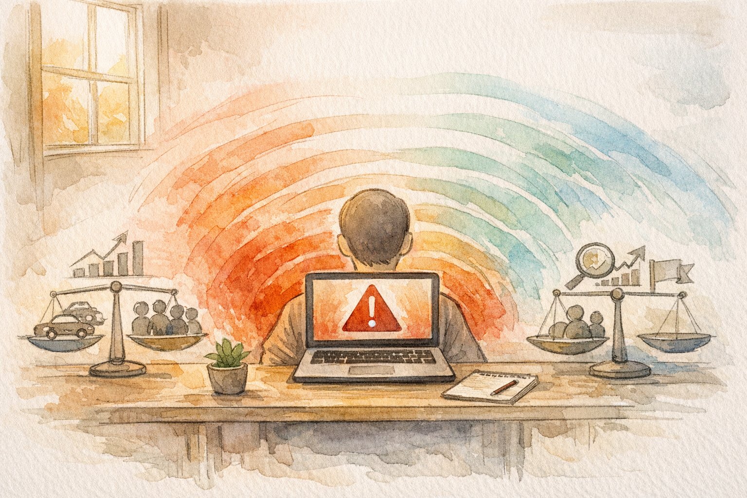 WordPress 500 Internal Server Error 原因が売上や集客に与える影響と優先順位付けをイメージしたイラスト