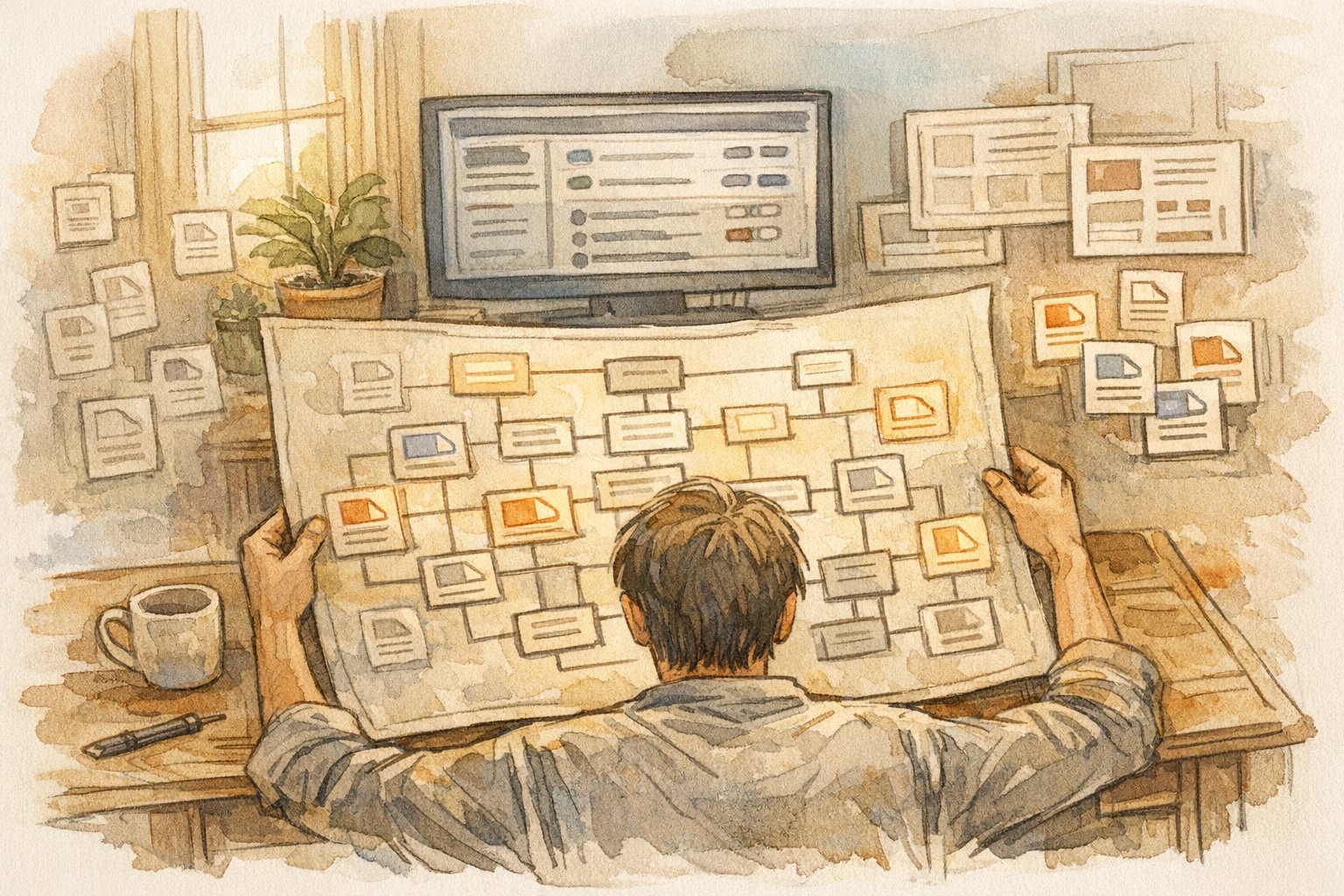 WordPressでXMLサイトマップ 送信を自動生成しつつ、人が優先度を丁寧に確認する様子