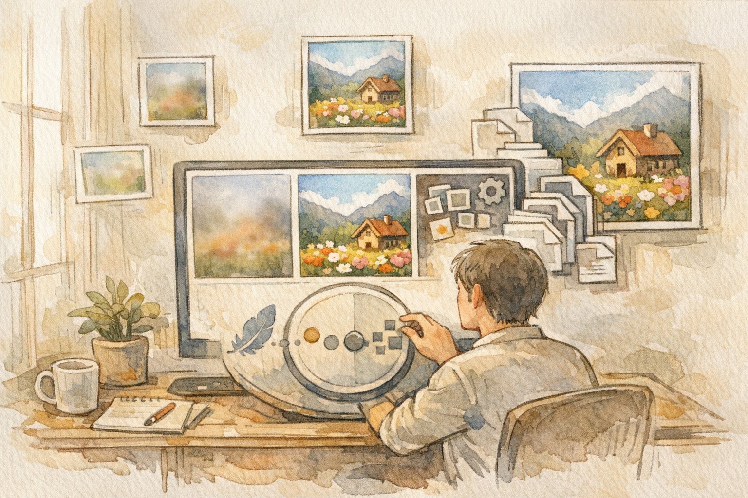 WordPressの自動リサイズでWP 画像 ぼやける 解決策を整理し画質と軽さのバランスを調整する様子