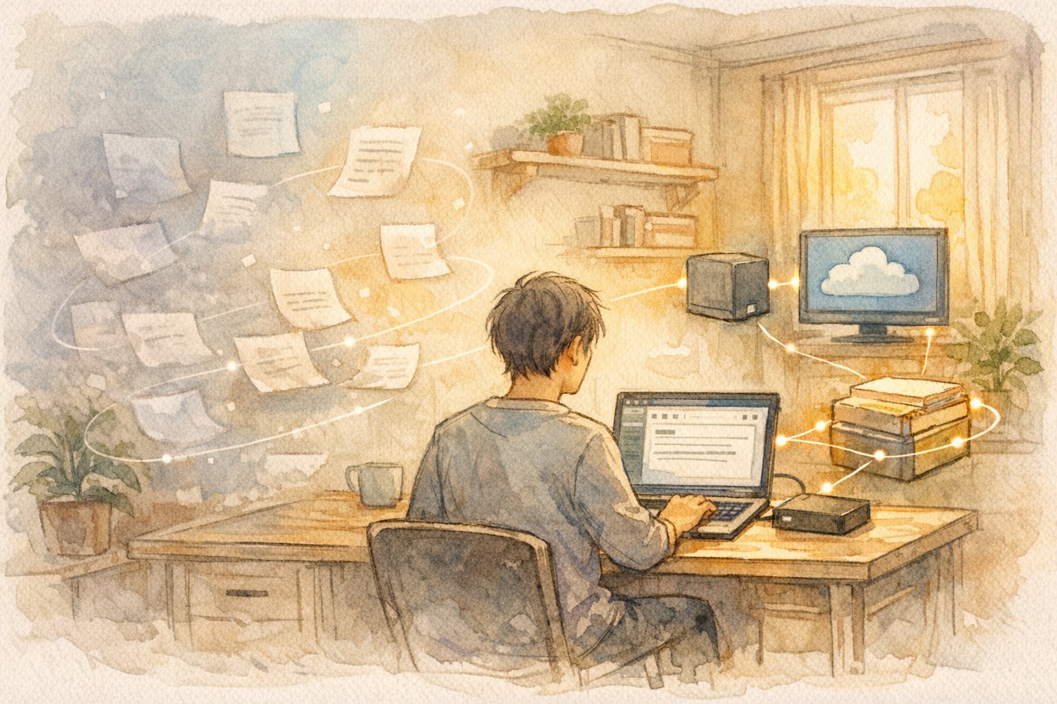 WP 下書き 保存できない状態のビジネスリスクとバックアップ対策を象徴するイラスト