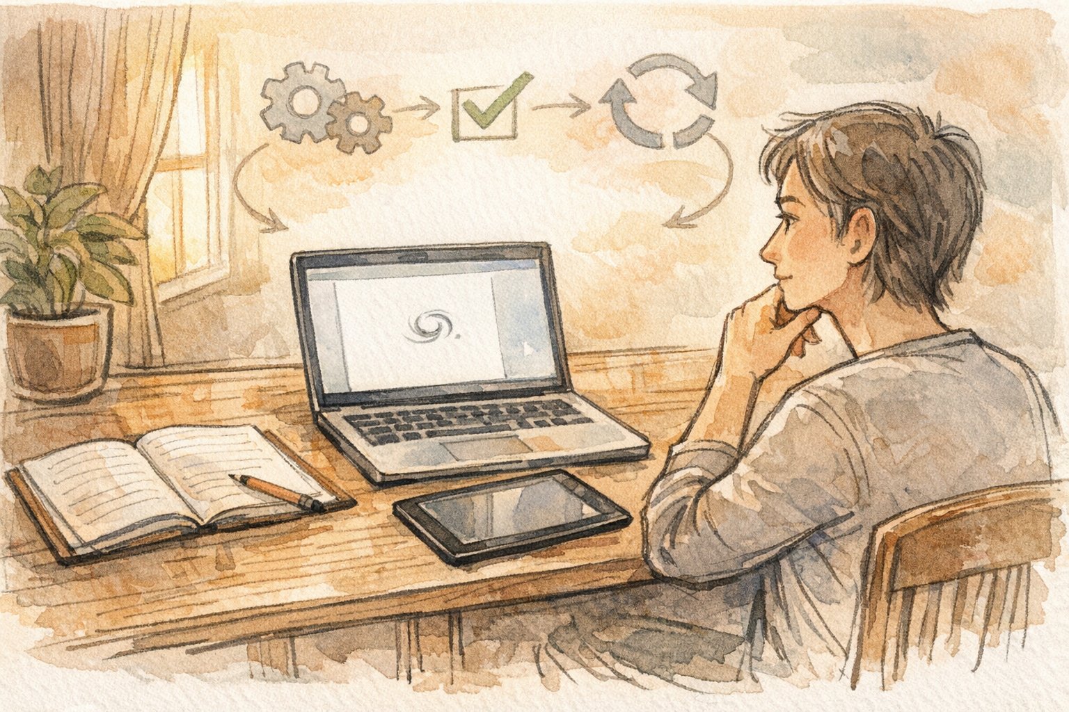 WP 下書き 保存できない状況を整理し、WP依存度を見直す落ち着いた作業デスクの様子
