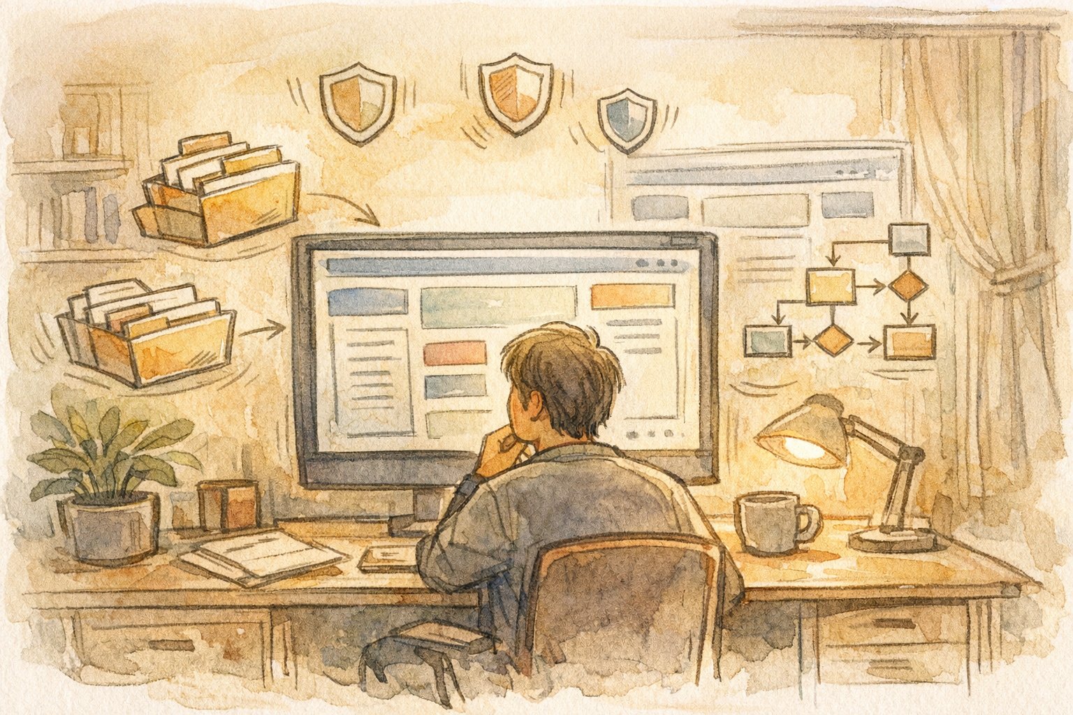 WP サイトアドレス 変更 戻せなくなったときの運用ルールと権限見直しを象徴する柔らかなイラスト