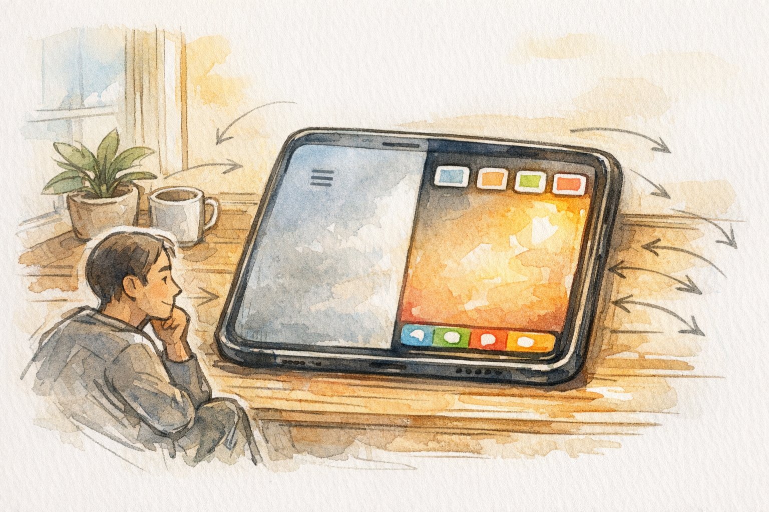 WP スマホメニュー(ハンバーガー) 変更を象徴的に描いた、隠れたメニューと可視ナビ比較イラスト