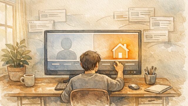 WordPress フッター 著作権 書き換えによる匿名デザインから自社ブランドへの移行を象徴するイラスト