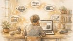 落ち着いた自宅ワークスペースでエックスサーバー WordPress 始め方を考える様子
