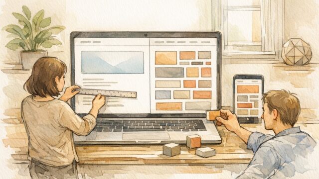 WP 余白 調整 方法の考え方、広い余白と密度の違いを比較するデザイン構成