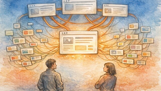 権威あるサイトからのリンクが集まり評価されるウェブの信頼関係と人の観察
