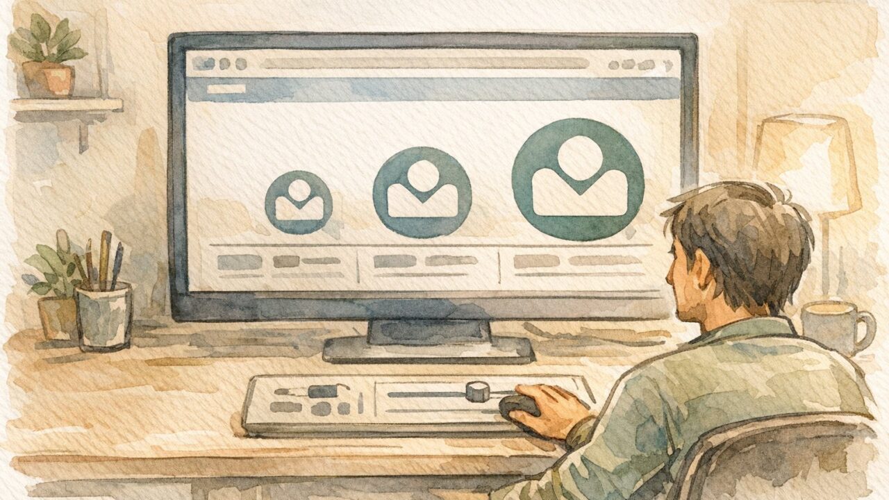 WordPress ロゴ画像 サイズ 変更の基本を整理しながら、ロゴの大きさを段階的に調整する作業風景