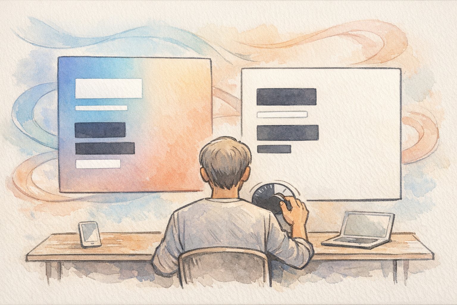 WordPress グラデーション CSSで背景とテキストのコントラストを調整し可読性とUXを両立するイメージ