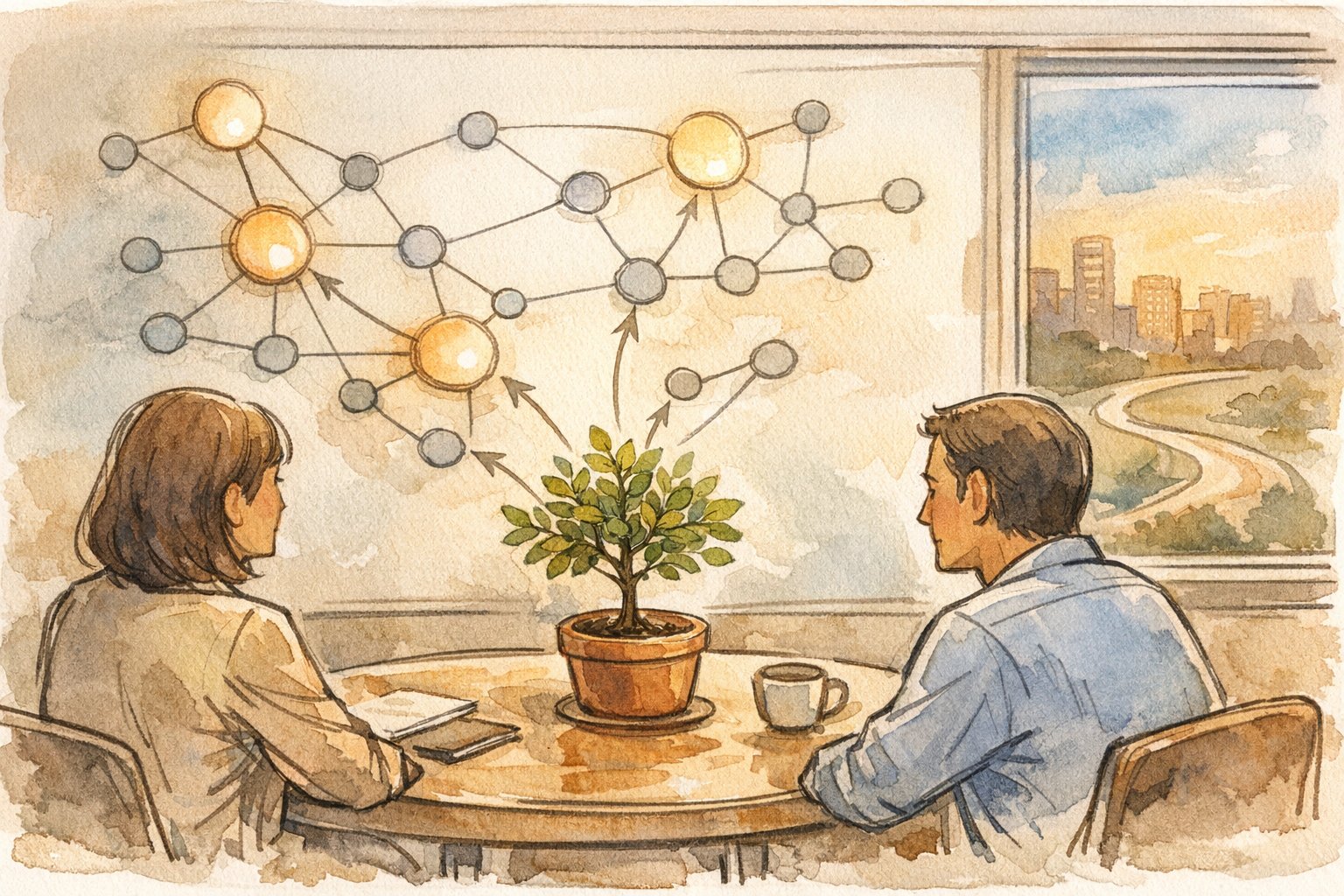 権威あるサイトからのリンクが長期的な信頼とブランド成長に与える影響を示すイラスト
