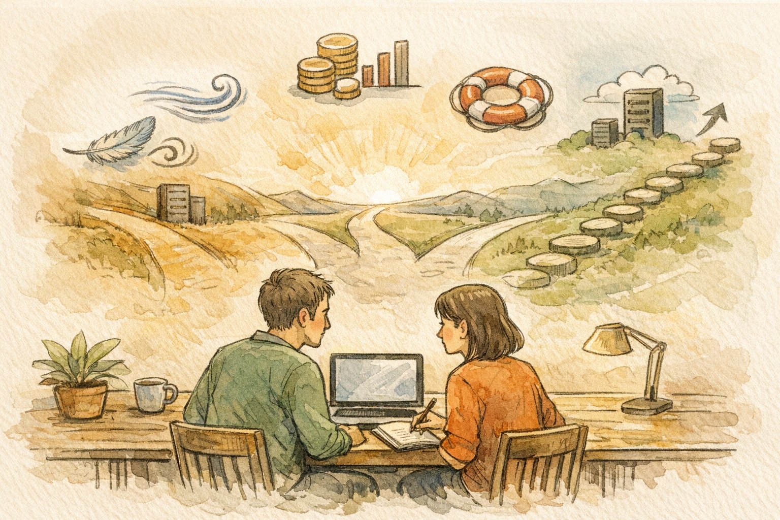 ConoHa WING WordPress 移行を検討しながら、速度とコスト、将来の成長を比較検討する様子