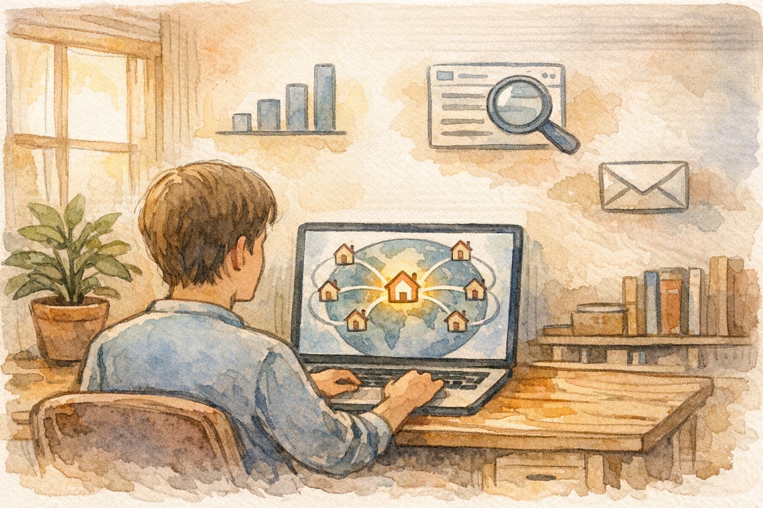 WP お名前.com ドメイン 紐付けによる信頼性向上と長期的なビジネス価値を象徴するイラスト