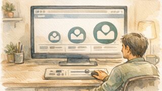 WordPress ロゴ画像 サイズ 変更の基本を整理しながら、ロゴの大きさを段階的に調整する作業風景