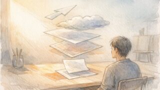 プロンプト 通りにならない 理由を示す概念図、指示と前提と結果の層が少しずつずれた構造