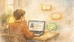 WP ユーザープロフィール 充実を意識し、必要な情報だけを選び整理する執筆者の様子