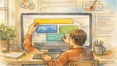 WordPress 6.x 最新機能 まとめを象徴するフルサイト編集、柔軟なブロックレイアウトを操作する作業風景