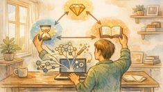時間・品質・学習コストのバランスを検討しコスパ最強 生成AI 組み合わせを考えるイラスト