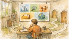 落ち着いた部屋でライターが仕事構造を整理しながら文字単価 上げる 方法を考える様子