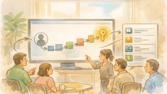 OpenAI API 取得方法の全体像、アカウント登録からキー発行までの流れを示すイラスト