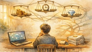 WebライターがAI活用と稼ぎ方を見直し、価格と速度と価値のバランスを考える作業机の様子