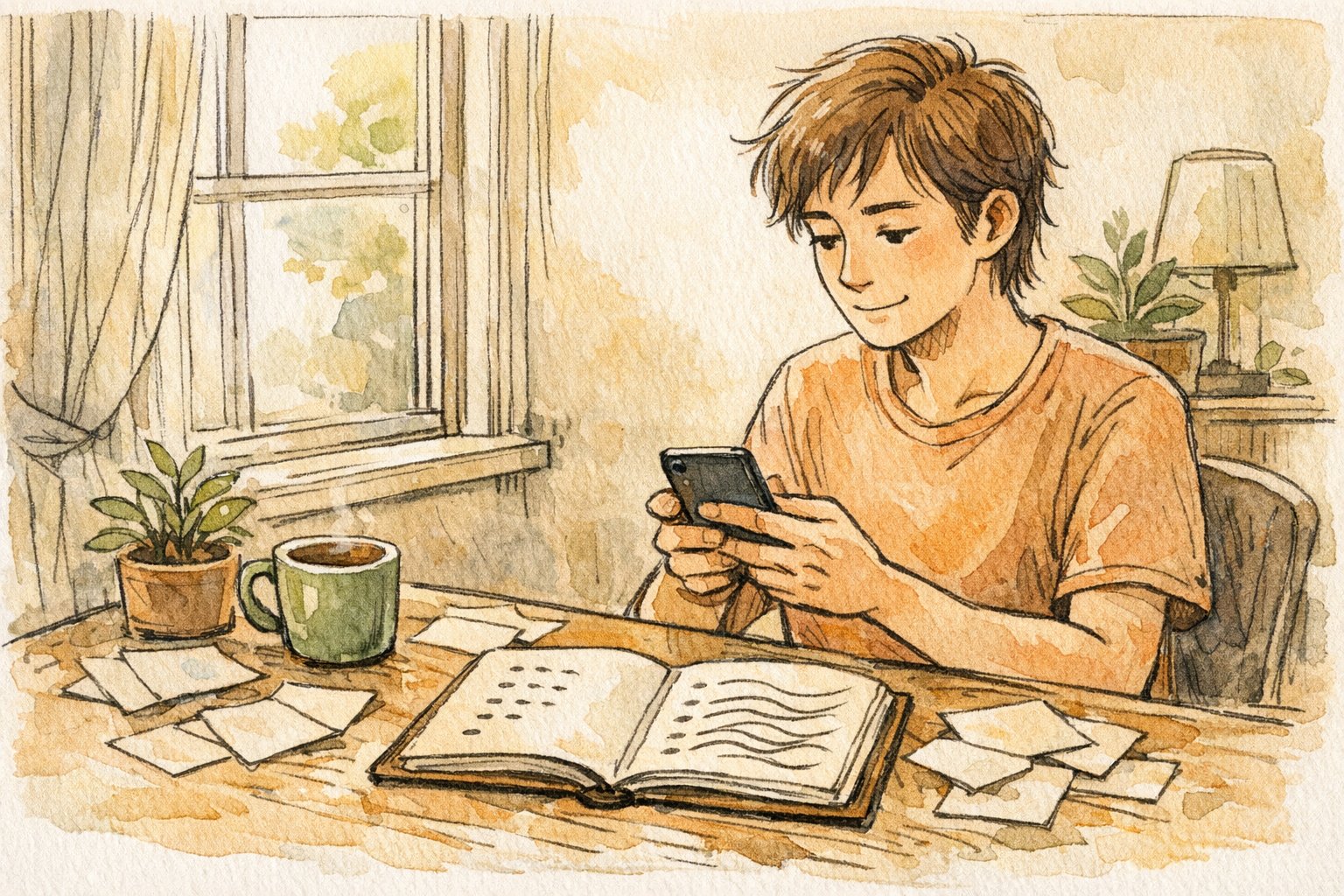 スマホで長いプロンプトを打つコツ、メモを下書きして整理しながら組み立てる様子
