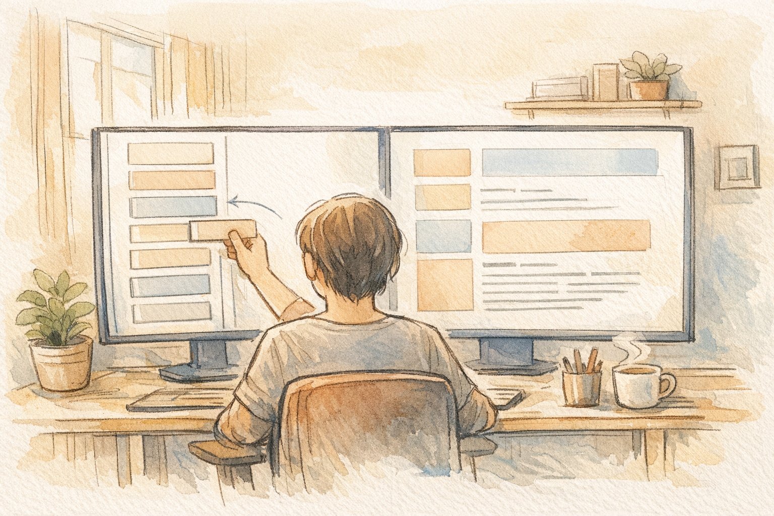 WordPress リストビュー 便利さで長文構造を整理し効率的に編集する操作イメージ