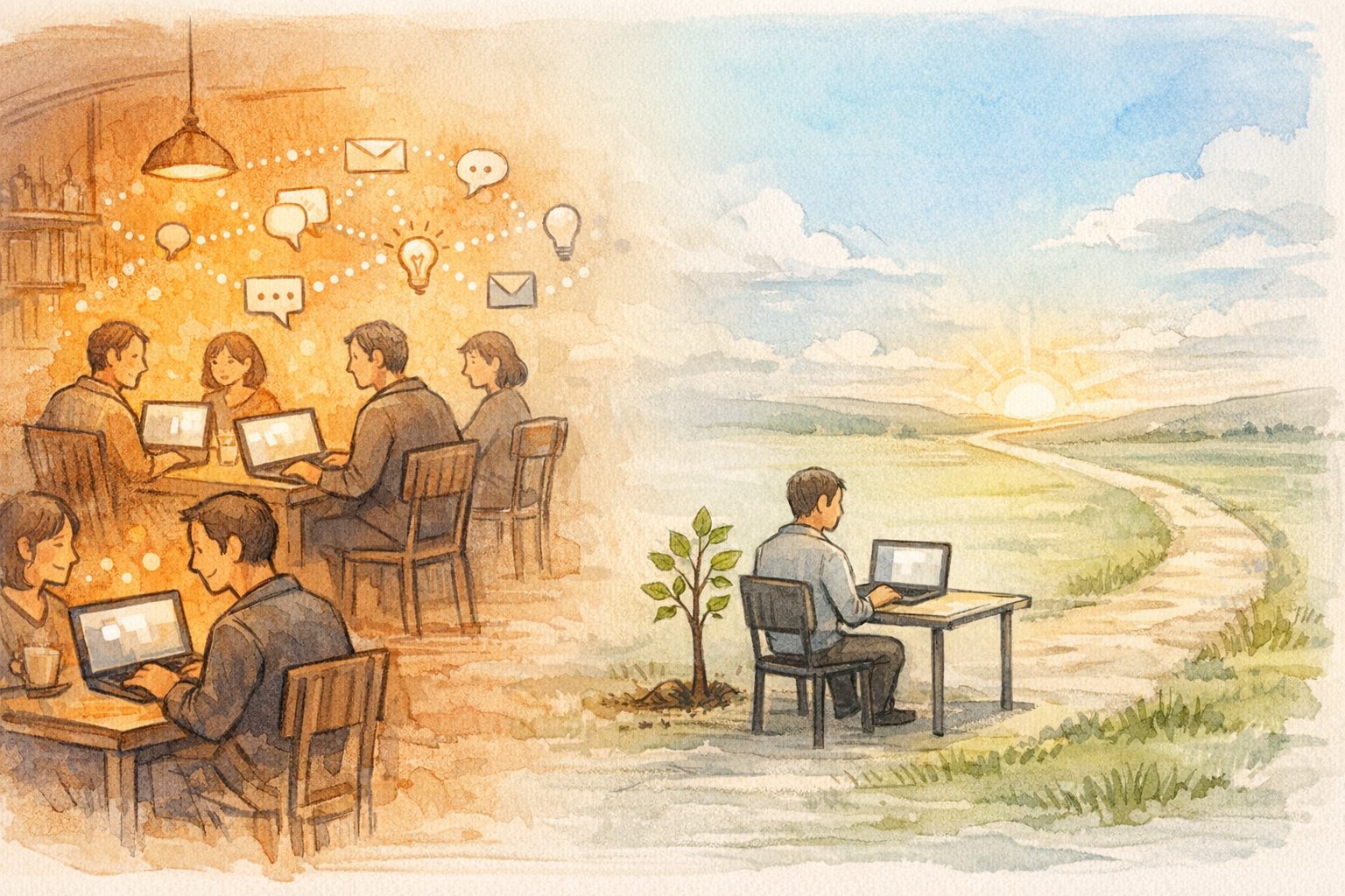 WordPress vs はてなブログ SEO比較で、初期の共有流入と独自成長の違いを示すイラスト