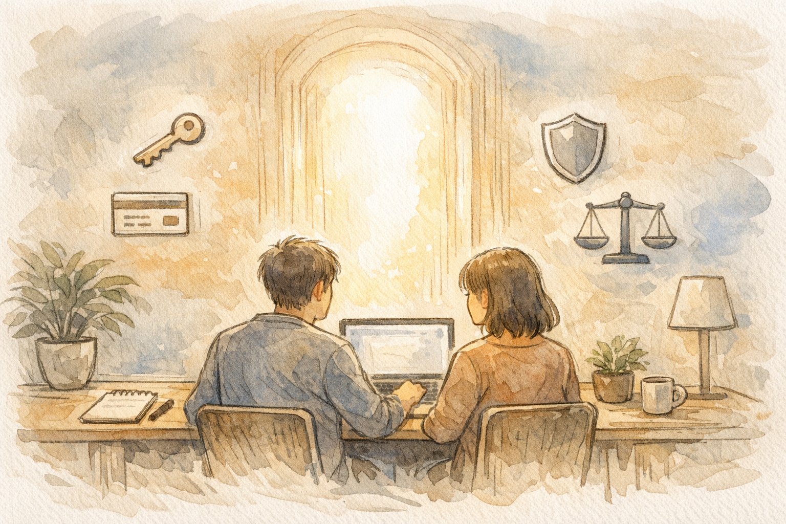 OpenAI API 取得方法のアカウント作成と基本設定の要点を象徴的に示す温かなイラスト