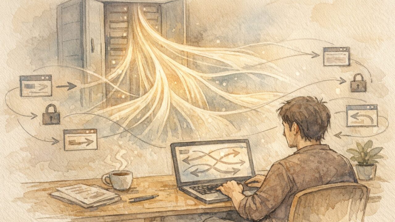 WP .htaccess 編集 方法で見えないアクセスルールやリダイレクト設定を調整する様子