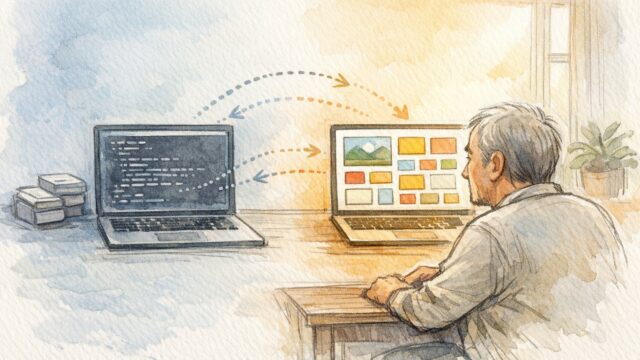 古いコード運用からWordPress クエリーループブロック 活用へ移行を比較検討する様子
