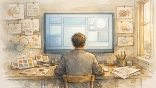 AIデザインツールと手描き表現の対比に悩むデザイナー AI 共存術