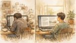 WordPress 投稿画面の幅 広げる前後を対比し、狭いエディタと広いエディタで執筆のしやすさが変化する様子