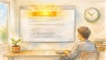 WP 記事の「最終更新日」だけ表示を象徴するブログ画面と落ち着いた作業スペース