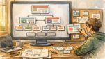 WordPress 投稿タイプごとにテンプレート変更を整理する机上作業と階層構造イメージ