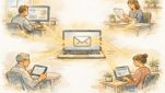 WP 投稿完了メール 配信で一通の通知が関係者ごとに異なる形で共有される様子