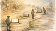 アフィリエイト リンク クリックされない読者が離脱する導線を示す手書きイラスト