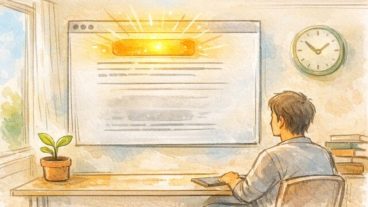WP 記事の「最終更新日」だけ表示を象徴するブログ画面と落ち着いた作業スペース