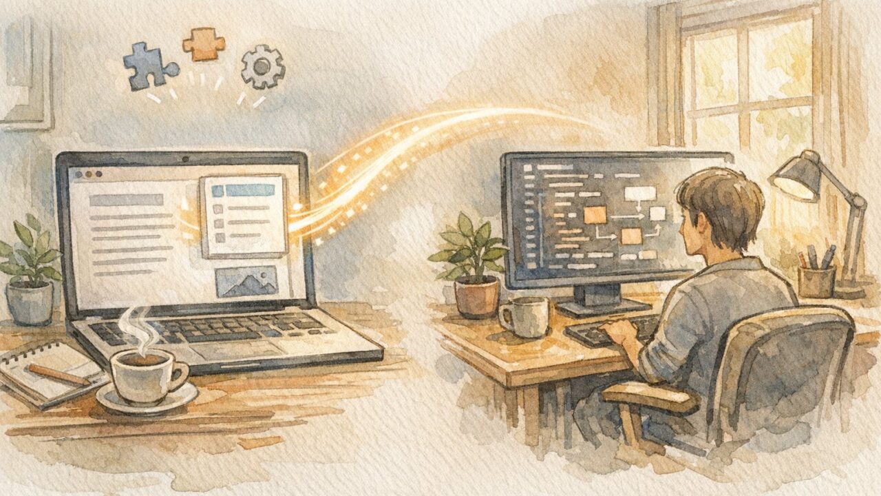 WordPress 目次をサイドバーに追従させる実装パターンを比較するデスクワークシーン