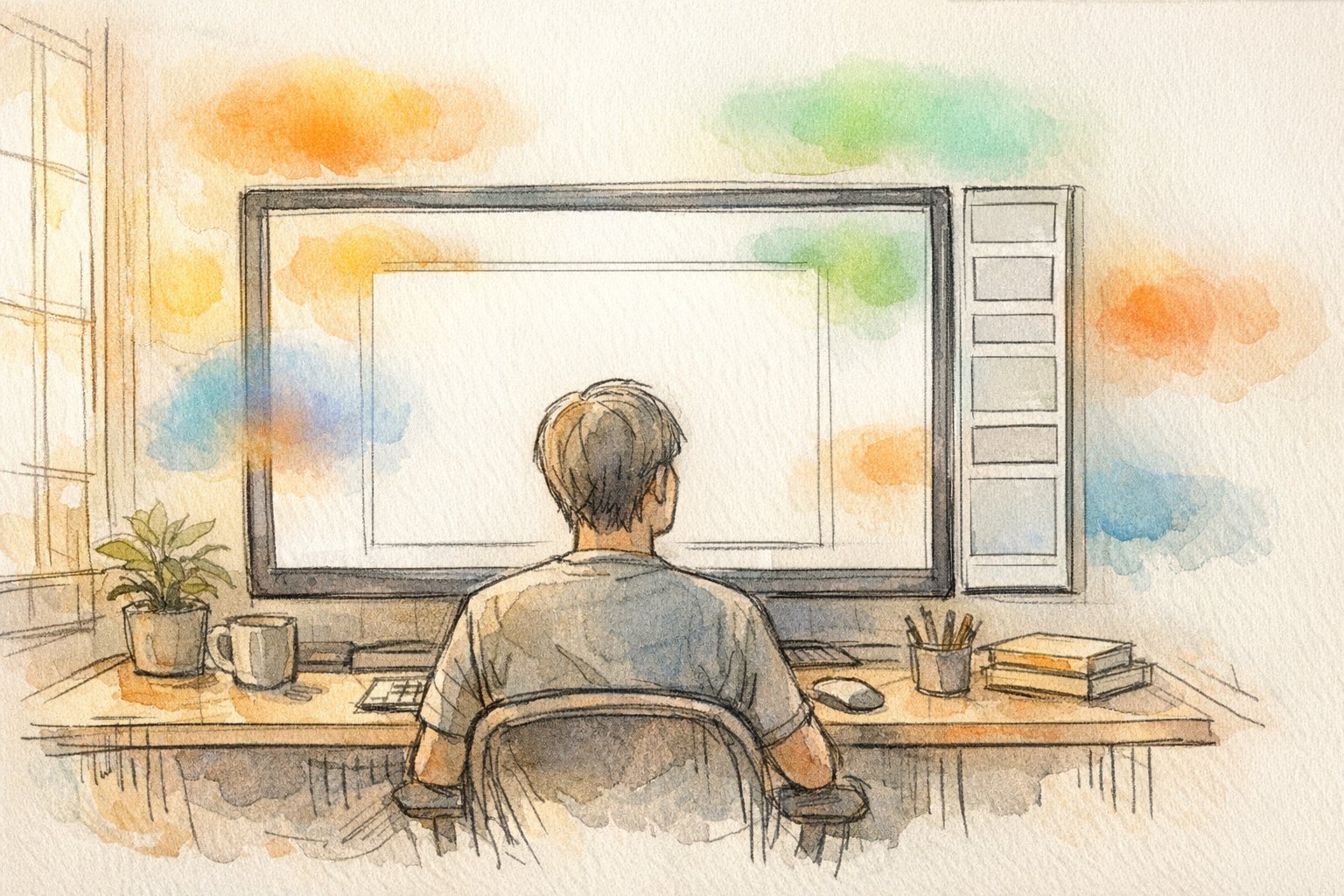 WordPress 目次をサイドバーに追従させた落ち着いた作業環境と読者行動のイメージ