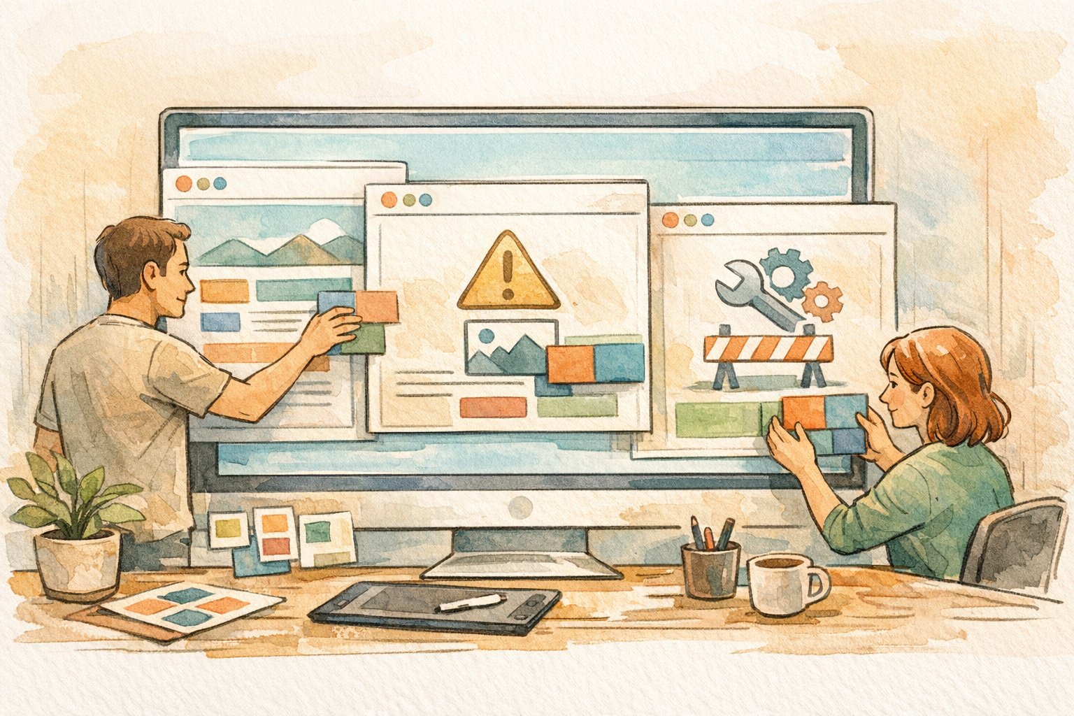 WordPress メンテナンス画面 デザインを統一しブランドと運用をつなぐ作業シーン