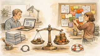WordPress 制作会社 費用相場をテンプレート制作とフルオーダー制作で比較するイラスト