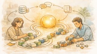 LangChain 基礎 わかりやすく、LLMを中心にモジュールやデータベースがつながる概念図