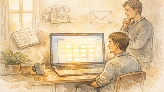 WordPress 予約システム 導入で電話や手帳管理からオンライン予約へ移行する様子