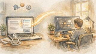 WordPress 目次をサイドバーに追従させる実装パターンを比較するデスクワークシーン