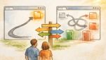 301リダイレクト やり方と302など一時的リダイレクトの違いを示す案内イラスト