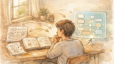 AI 読書術（要約から深掘りまで）でAI要約と人の深い読書が連携する様子