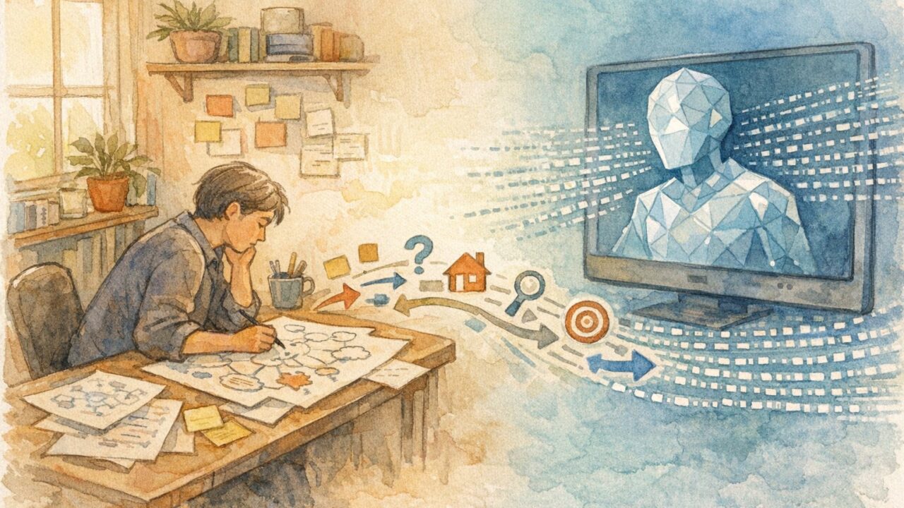 AIに負けない ライターがAIと協働しながら戦略的思考を深める様子