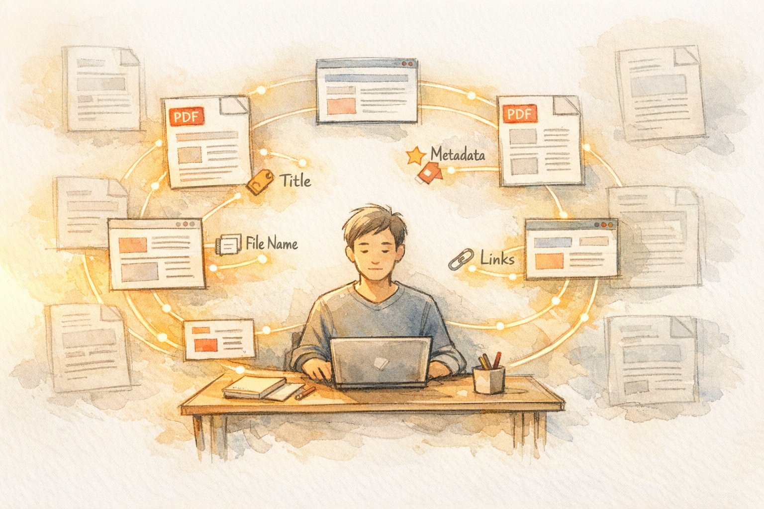 PDFファイル SEOの仕組みをイラストで示し、検索エンジンが情報を整理して理解する様子