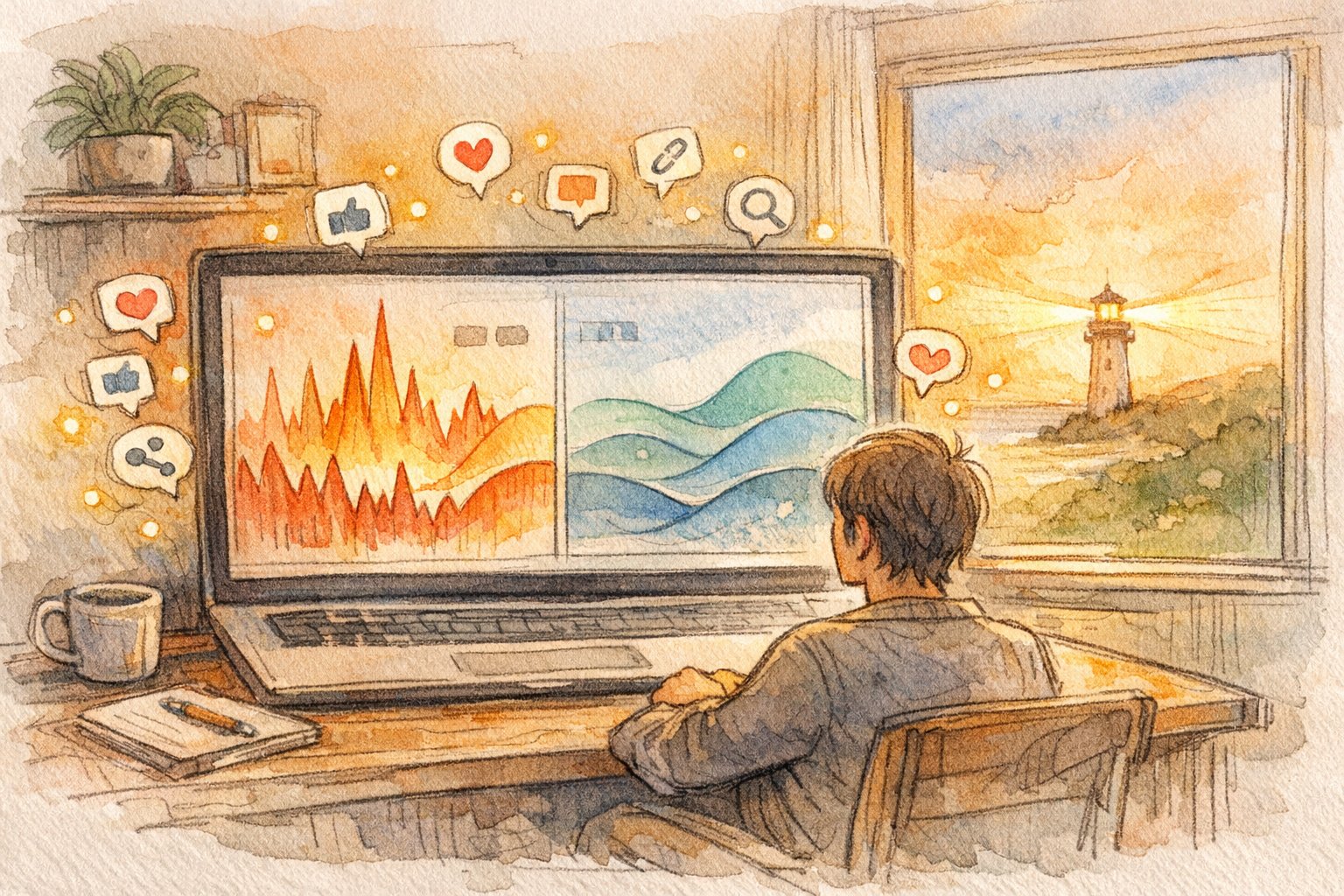WordPress 記事ランキング 期間指定で短期の急上昇と長期的な関心推移を比較分析する様子
