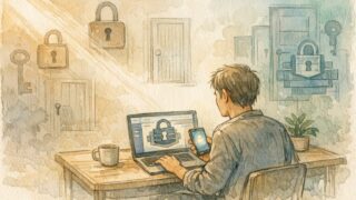 WordPress 二段階認証 導入で脆弱な単一ロックから多層的なデジタル防御へ移行する様子